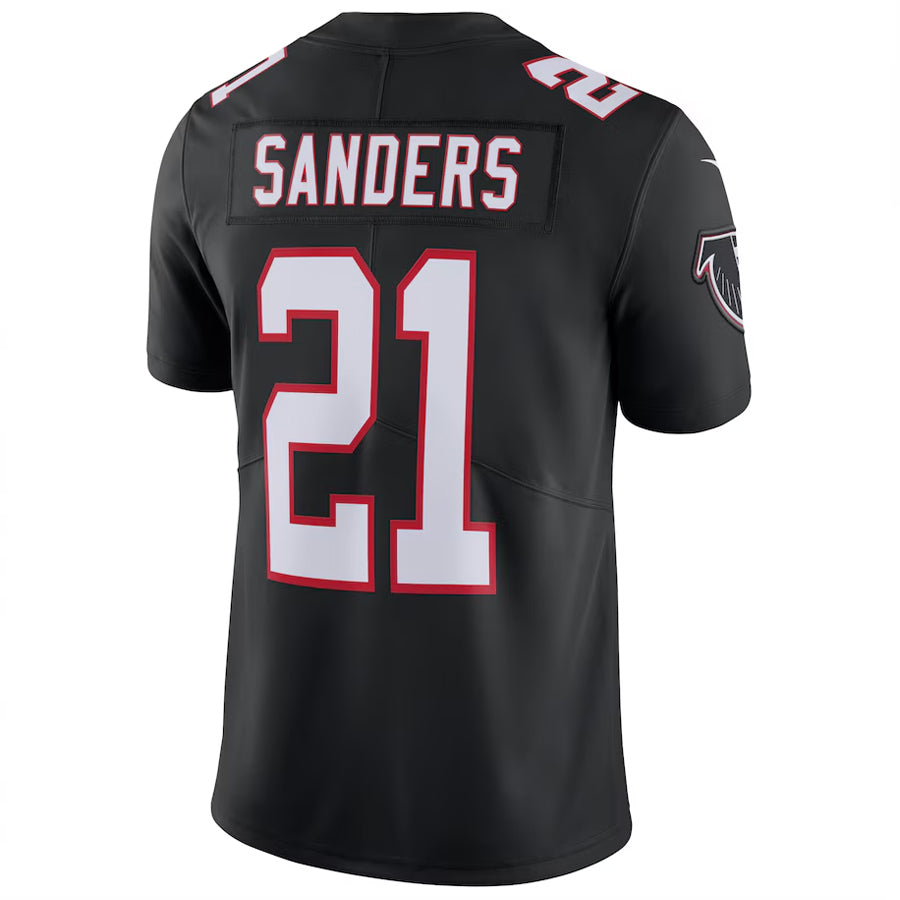 A.Falcons #21 Deion Sanders Player Black Limited Game Gdoa Stitched Jerseys