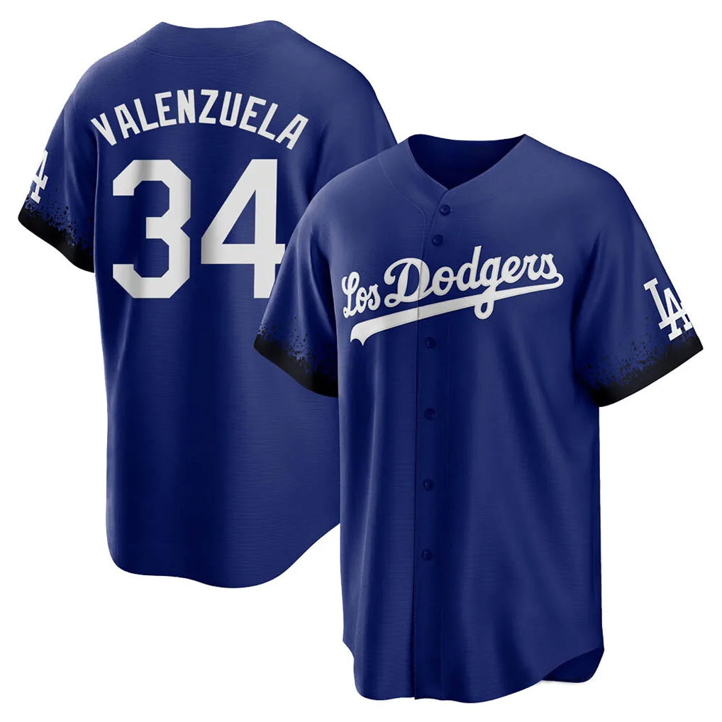 LA.Dodgers #34 Fernando Valenzuela Player Royal City Connect Home Game Fdoa Stitched Jerseys