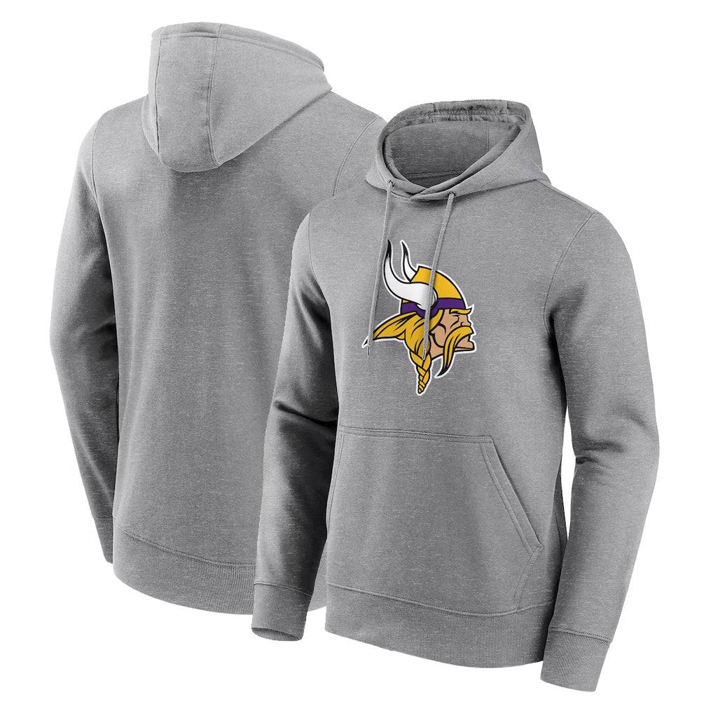 M.Vikings ## Vikings Blank Player Gray LOGO Pullover Hoodies Home Game Gdoa Stitched Jerseys