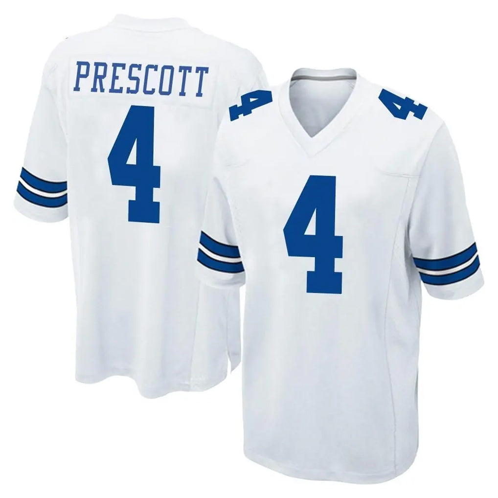 D.Cowboys #4 Dak Prescott Player White Home Game Gdoa Stitched Jerseys