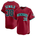 A.Diamondbacks #38 Paul Sewald Player Red Limited Alternate Stitched Jersey