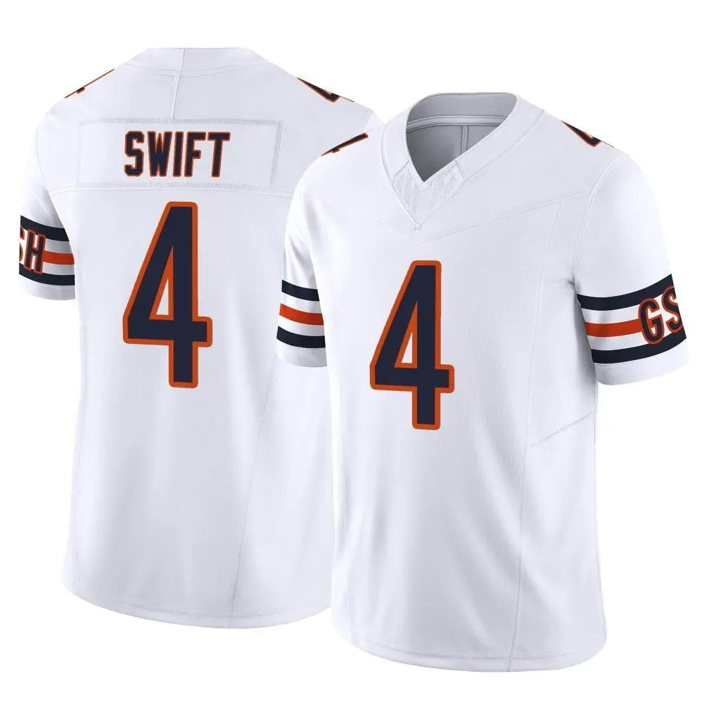 C.Bears #4 D'Andre Swift Player White Vapor F.U.S.E. Limited Home Game Gdoa Stitched Jerseys