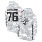 J.Jaguars #76 Ezra Cleveland Player Arctic Camo Salute to Service Hoodies Limited Game Gdoa Stitched Jerseys
