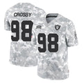 LV.Raiders #98 Maxx Crosby Player Arctic Camo Salute To Service Limited Game Gdoa Stitched Jerseys