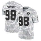 LV.Raiders #98 Maxx Crosby Player Arctic Camo Salute To Service Limited Game Gdoa Stitched Jerseys