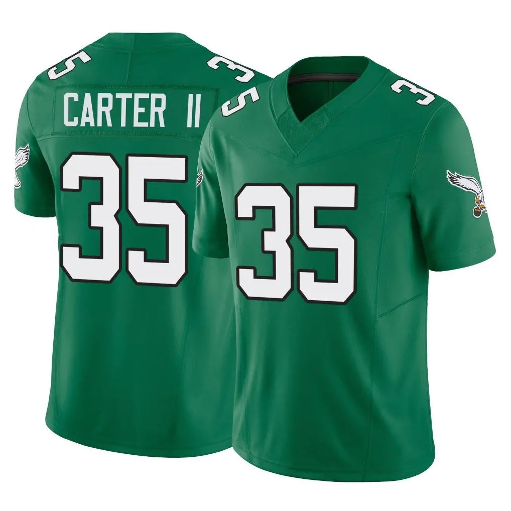 P.Eagles #35 Michael Carter II Player Green Kelly Alternate Vapor F.U.S.E. Home Game Gdoa Stitched Jerseys
