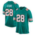 M.Dolphins #28 De'Von Achane Player Aqua Alternate Home Game Gdoa Stitched Jerseys