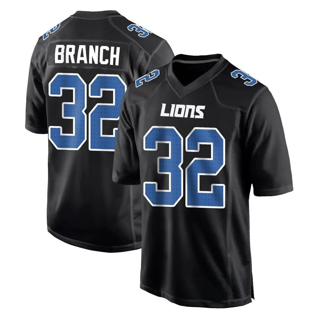 D.Lions #32 Brian Branch Player Black Fashion Home Game Gdoa Stitched Jerseys