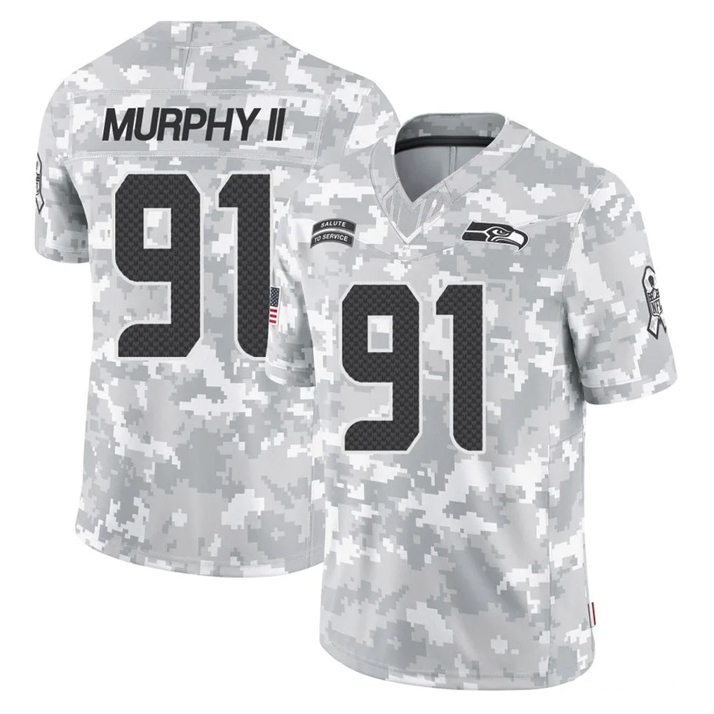S.Seahawks #91 Byron Murphy II Player Arctic Camo Limited Salute To Service Home Game Gdoa Stitched Jerseys