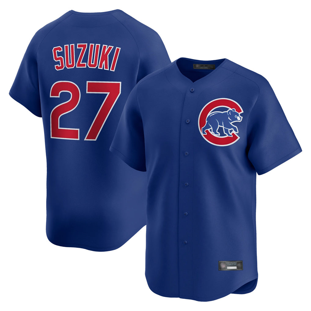 C.Cubs #27 Seiya Suzuki Player Royal Limited Home Gdoa Stitched Jerseys