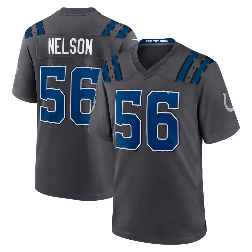 IN.Colts #56 Quenton Nelson Player Anthracite 2026 Rivalries Collection Home Game Gdoa Stitched Jerseys