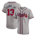 A.Braves #13 Ronald Acuna Jr Player Gray Limited Elite Home Game Gdoa Stitched Jerseys