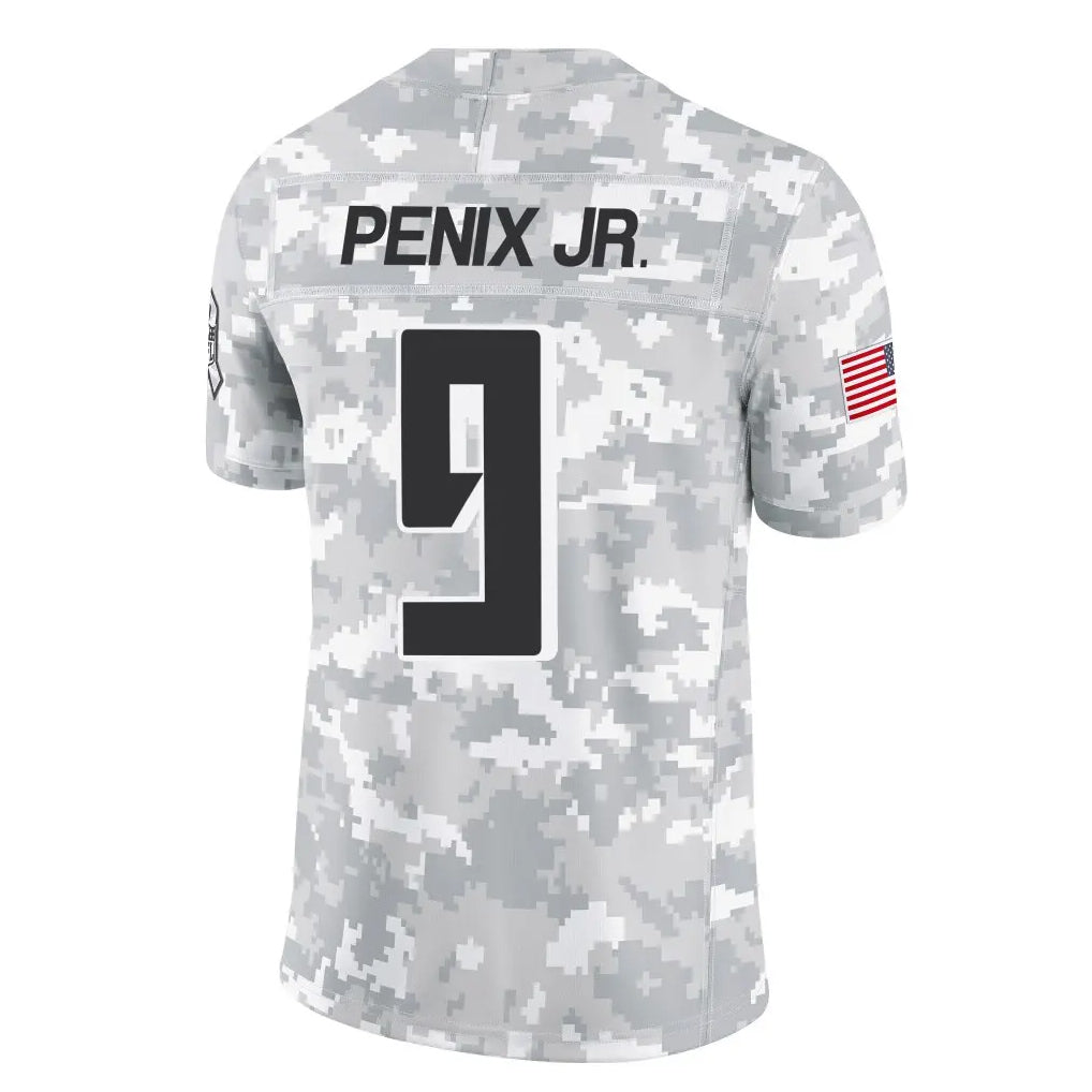 A.Falcons #9 Michael Penix Jr. Player Arctic Camo Salute to Service Limited Gdoa Stitched Jerseys