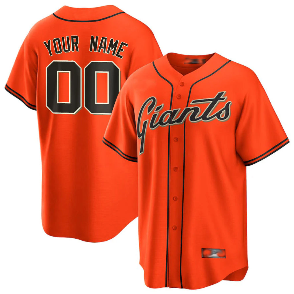 Custom SF.Giants Orange Home Game Any Name & Number Gdoa Stitched Jerseys
