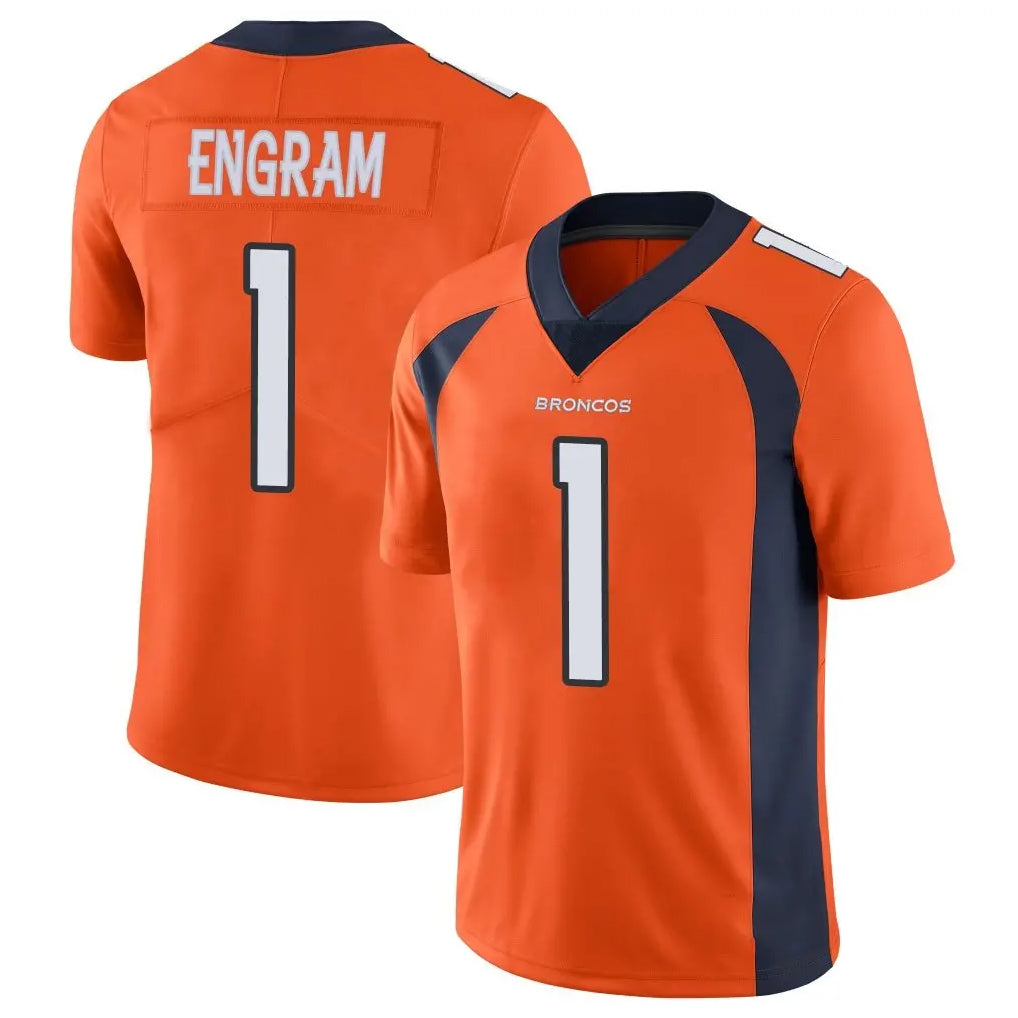 D.Broncos #1 Evan Engram Player Orange Color Vapor Untouchable Limited Game Gdoa Stitched Jerseys