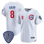 C.Cubs #8 Ian Happ Player White Pinstripe Vapor Premier Limited Home Gdoa Stitched Jerseys