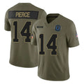 IN.Colts #14 Alec Pierce Player Olive 2025 Salute To Service Limited Game Gdoa Stitched Jerseys