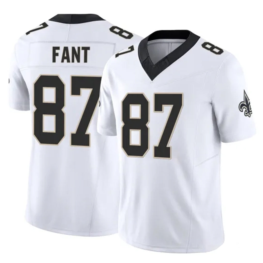 NO.Saints #87 Noah Fant Player White Limited Vapor F.U.S.E. Home Game Gdoa Stitched Jerseys