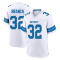 D.Lions #32 Brian Branch Player White Alternate Home Game Gdoa Stitched Jerseys