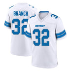 D.Lions #32 Brian Branch Player White Alternate Home Game Gdoa Stitched Jerseys