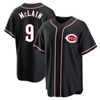 C.Reds #9 Matt McLain Player Black Fashion Out Home Game Gdoa Stitched Jerseys