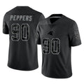 C.Panthers #90 Julius Peppers Player Black Limited Reflective Game Gdoa Stitched Jerseys
