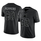 C.Panthers #90 Julius Peppers Player Black Limited Reflective Game Gdoa Stitched Jerseys