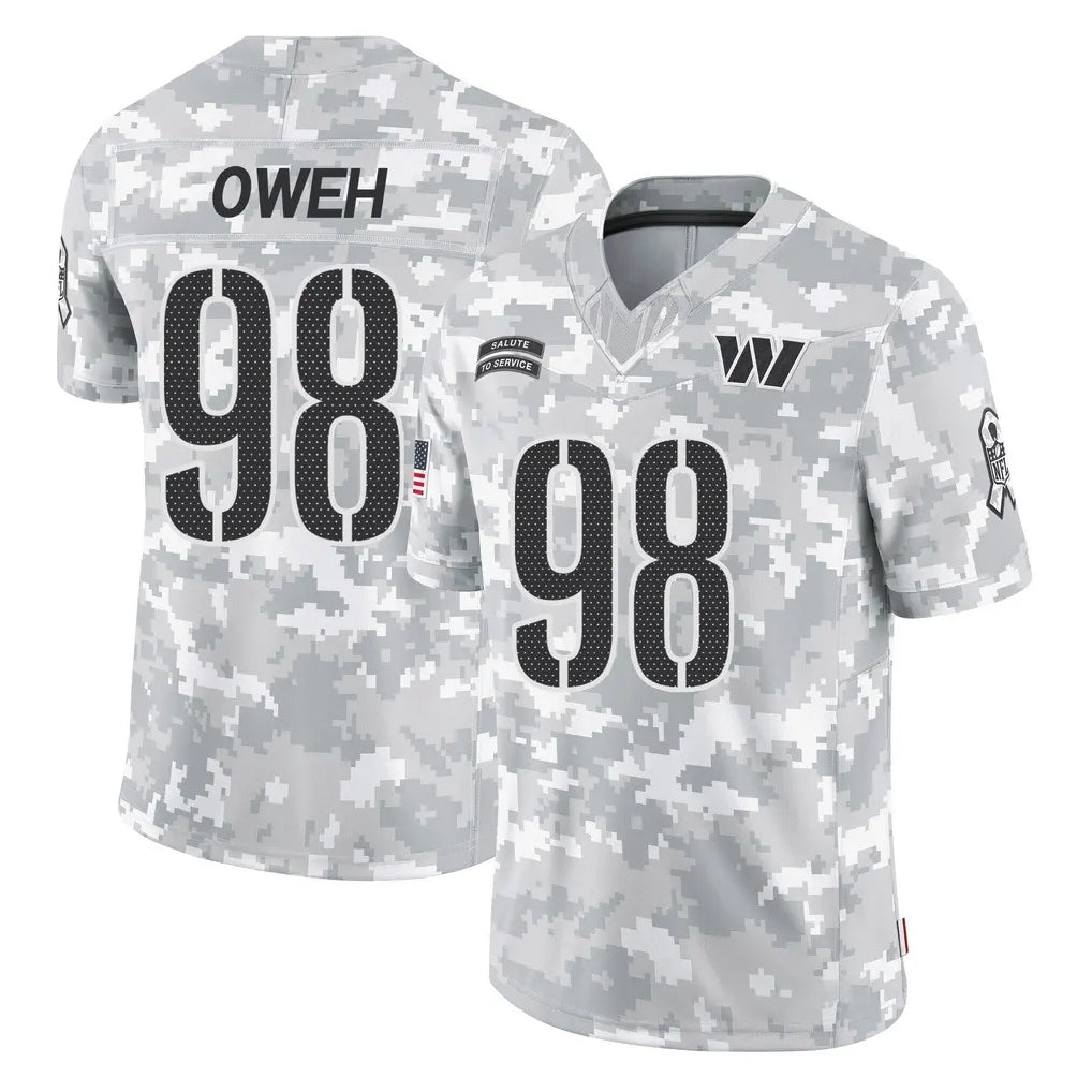 W.Commanders #98 Odafe Oweh Player Arctic Camo Limited Salute To Service Home Game Gdoa Stitched Jerseys