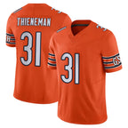 C.Bears #31 Dillon Thieneman Player Orange Vapor F.U.S.E. Limited Home Game Gdoa Stitched Jerseys