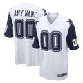 Custom D.Cowboys White-Navy Home Game Any Name & Numbers Gdoa Stitched Jerseys