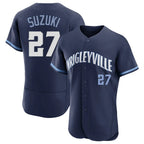 C.Cubs #27 Seiya Suzuki Player Navy City Connect Limited Elite Home Gdoa Stitched Jerseys