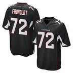 A.Cardinals #72 Hjalte Froholdt Player Black Home Game Gdoa Stitched Jerseys