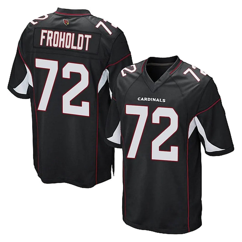 A.Cardinals #72 Hjalte Froholdt Player Black Home Game Gdoa Stitched Jerseys