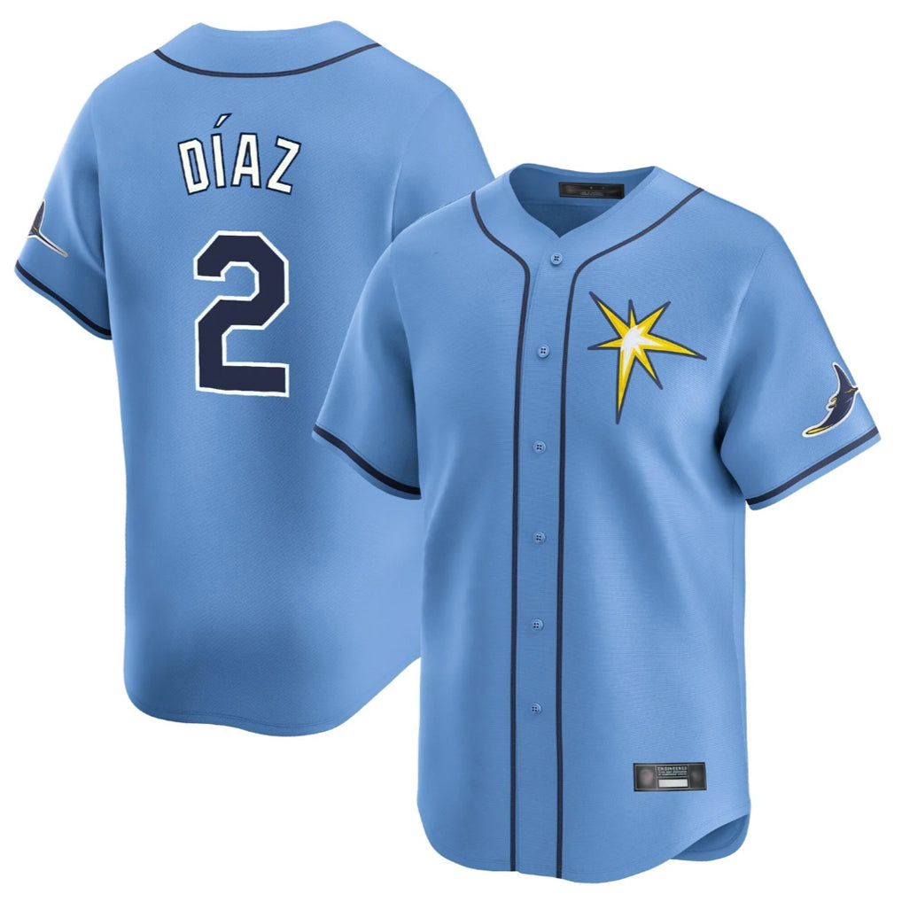 T.Bay Rays #2 Yandy Diaz Player Light Blue Home Limited Fdoa Stitched Jerseys