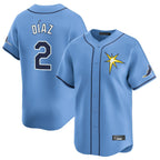 T.Bay Rays #2 Yandy Diaz Player Light Blue Home Limited Fdoa Stitched Jerseys
