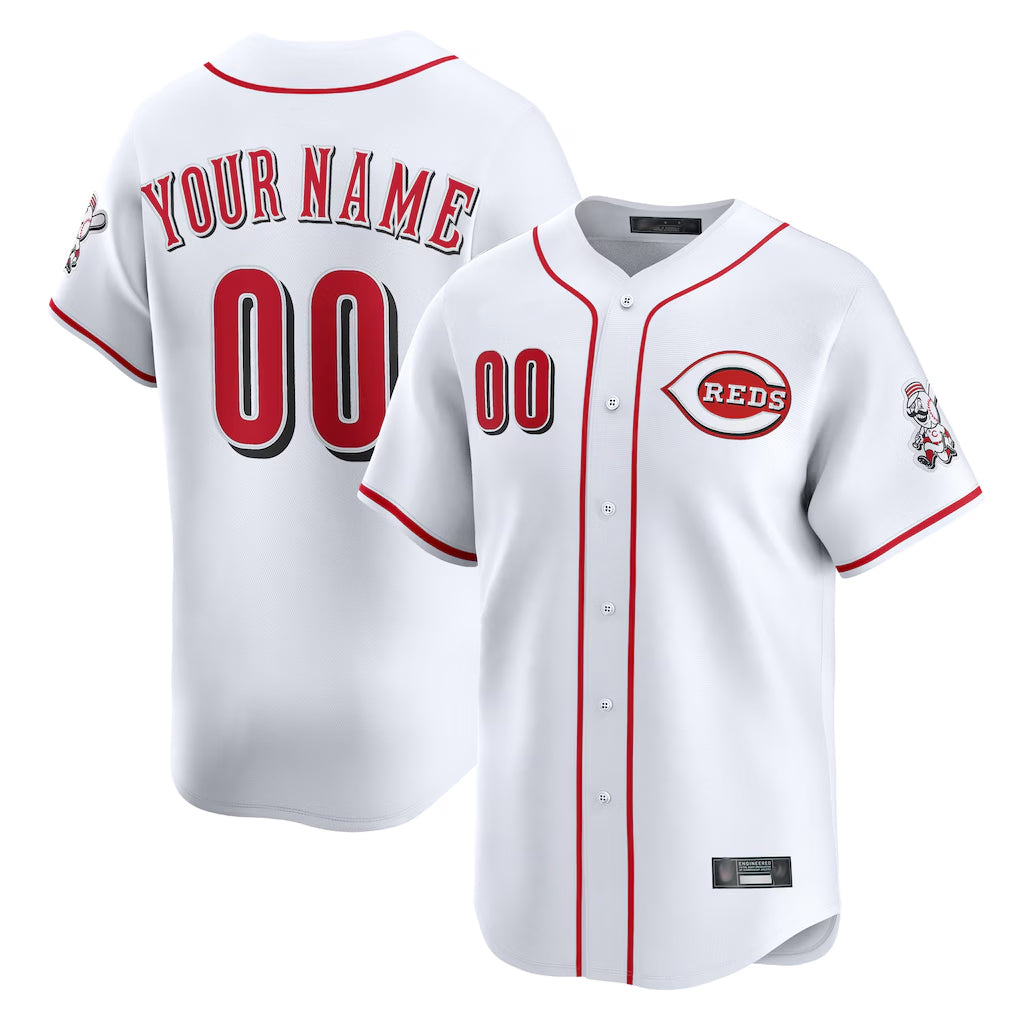 Custom C.Reds White Home Limited Any Name & Number Gdoa Stitched Jerseys