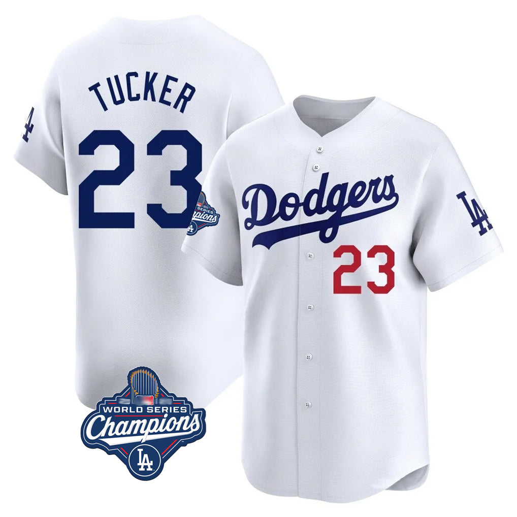LA.Dodgers #23 Kyle Tucker Player White World Series Meet Limited Home Fdoa Stitched Jerseys