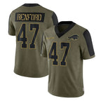 B.Bills #47 Christian Benford Player Olive Salute To Service Limited Gdoa Stitched Jerseys