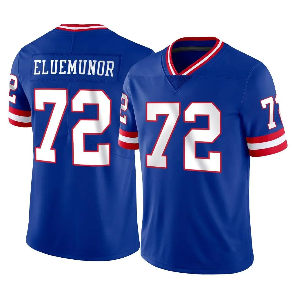 NY.Giants #72 Jermaine Eluemunor Player Royal Classic Vapor Home Game Gdoa Stitched Jerseys