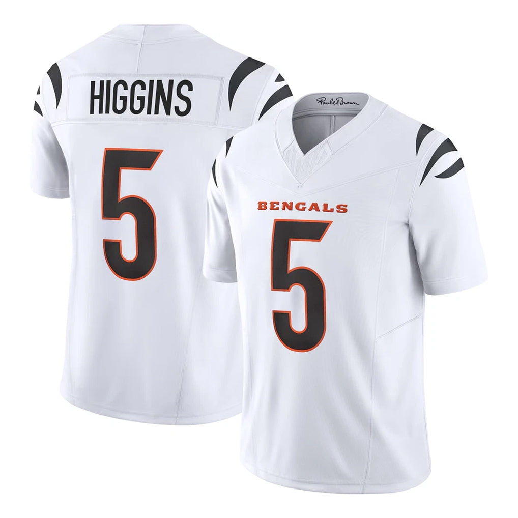 C.Bengals #5 Tee Higgins Player White Vapor F.U.S.E. Limited Home Game Gdoa Stitched Jerseys