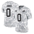 D.Lions #0 Jahmyr Gibbs Player Arctic Camo Salute To Service Limited Gdoa Stitched Jerseys