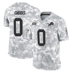 D.Lions #0 Jahmyr Gibbs Player Arctic Camo Salute To Service Limited Gdoa Stitched Jerseys