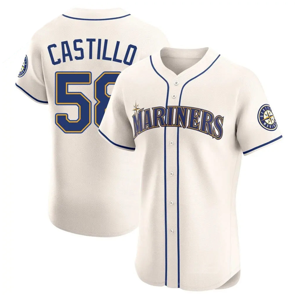S.Mariners #58 Luis Castillo Player Cream Home Limited Elite Fdoa Stitched Jerseys