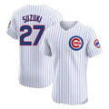 C.Cubs #27 Seiya Suzuki Player White Limited Elite Home Game Gdoa Stitched Jerseys