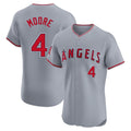LA.Angels #4 Christian Moore Player Gray Home Limited Elite Fdoa Stitched Jerseys