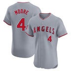 LA.Angels #4 Christian Moore Player Gray Home Limited Elite Fdoa Stitched Jerseys