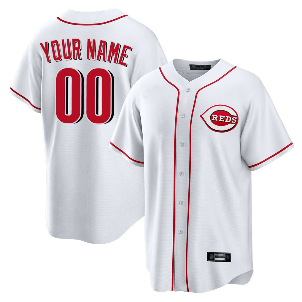 Custom C.Reds White Game Home Any Name & Number Gdoa Stitched Jerseys