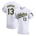Athletics #13 Luis Barrera Player White Limited Elite Home Game Gdoa Stitched Jerseys