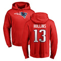 NE.Patriots #13 Mack Hollins Player Red LOGO Pullover Hoodies Home Game Gdoa Stitched Jerseys