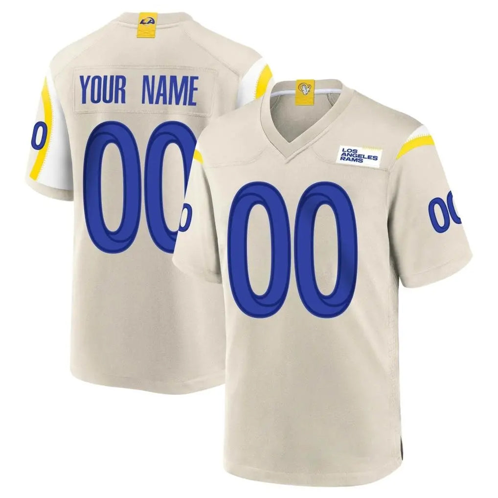 Custom LA.Rams Bone Home Game Any Name & Numbers Gdoa Stitched Jerseys